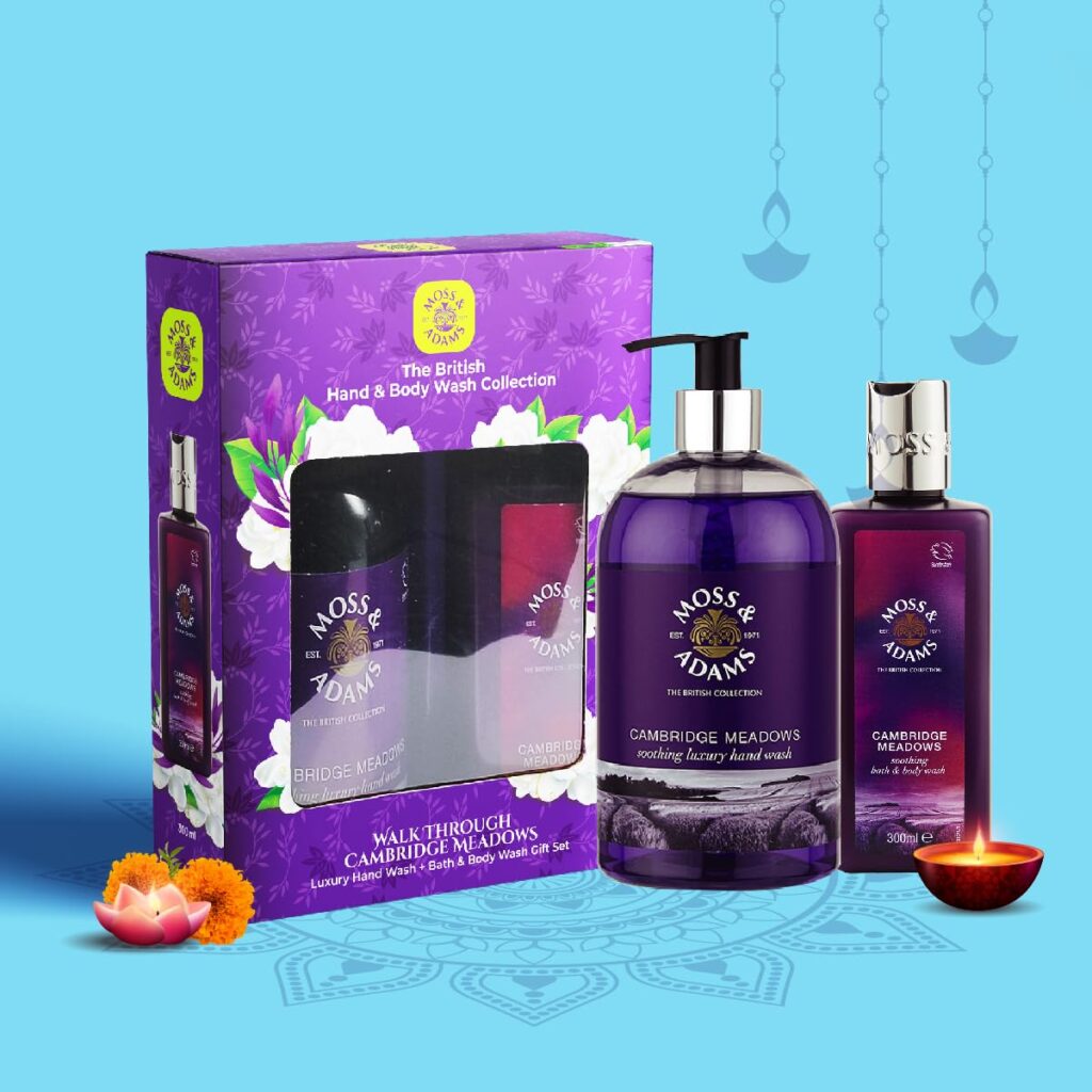 Moss & Adams Premium Rakhi Gift Hamper| Cambridge Meadows Hand and Body Wash for Men & Women with Special Rakhi.